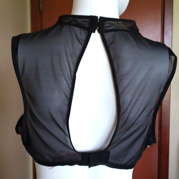 Victoria's Secret Beautiful Style Black &Silver Star Lace Women's Top Bra Size L - Picture 6 of 14